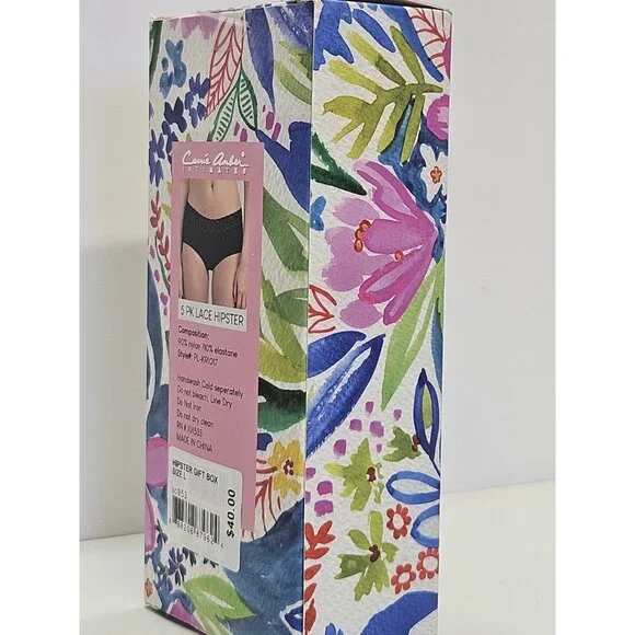 Carrie Amber Women Size L Intimates 5PK Lace Hipster Multicolor Gift Box Panties - Picture 5 of 7